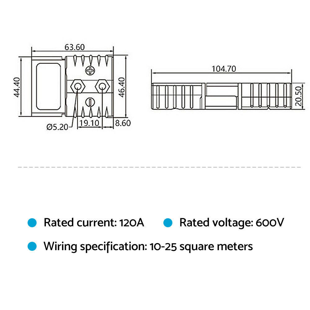 2x Grey Anderson Style Plug 120A Heavy Duty Connector Suitable For Universal Use.