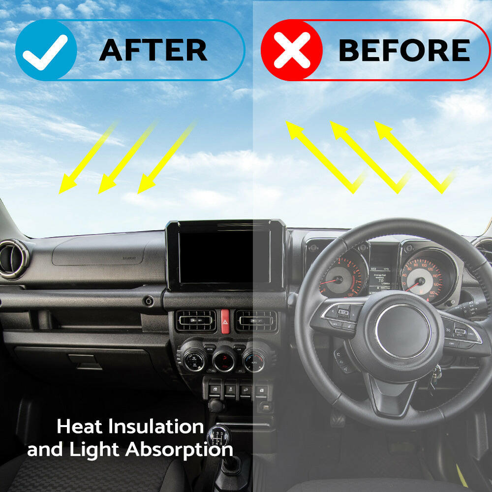 Non-Slip Dash Mat Suitable For Suzuki Jimny 2019-2022 Dashboard Cover Black.