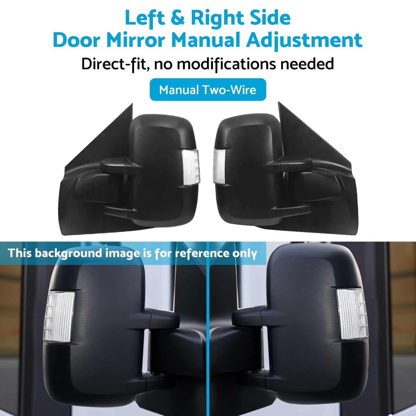 Left & Right Side Door Mirrors with Manual Adjustment Suitable For LDV V80 2013-Onward