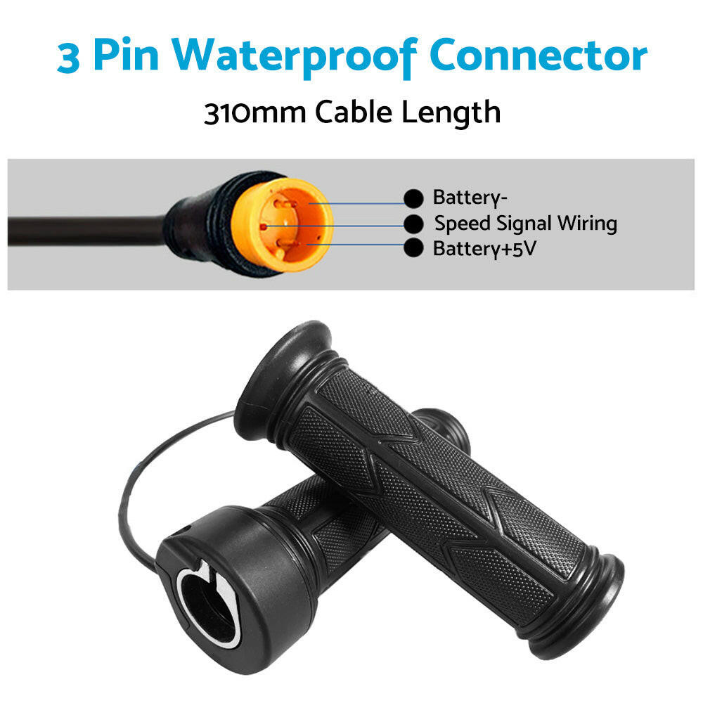 Twist Throttle Full Twist Right Hand 3-Pin Electric Bike Grip Suitable For Ebike.