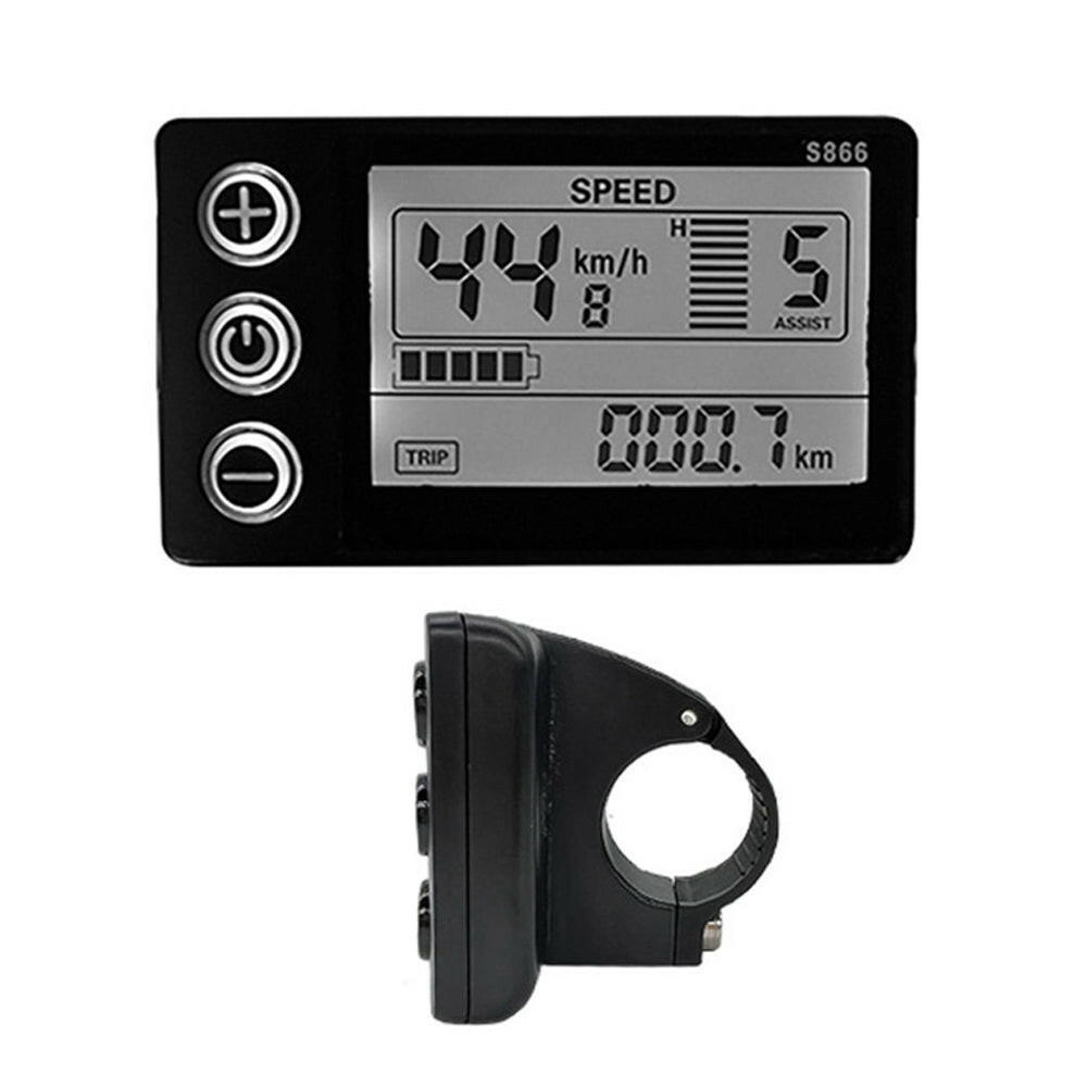 LCD Display Electric-Bike S866 24V/36V/48V Waterproof Plug For Ebike Scooter.