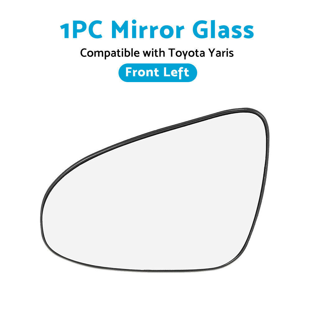 Left Side Mirror Glass with Back Plate Suitable For Toyota Yaris 2012-2017.