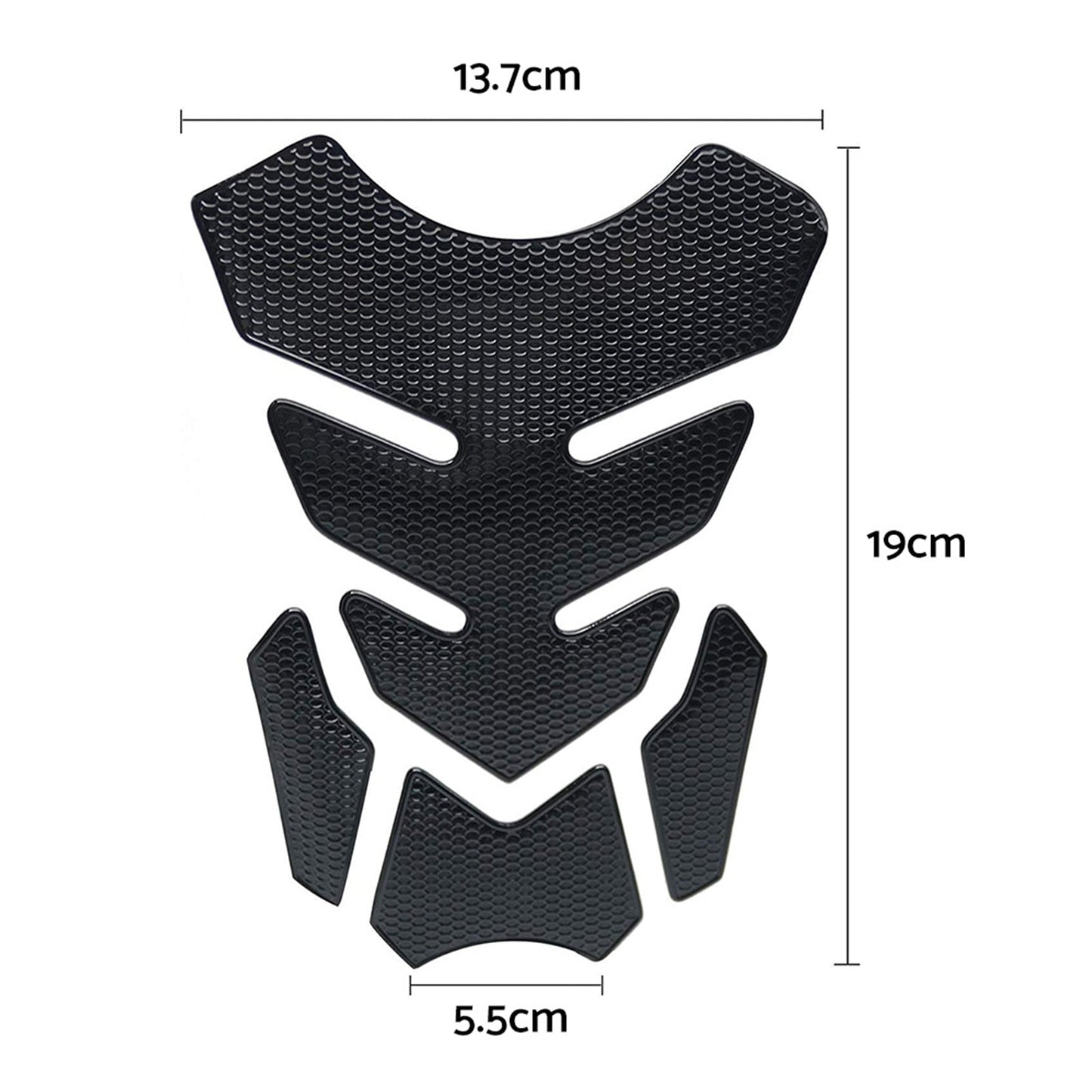 Wide Pure Black Motorcycle Gas Tank Pad Protector Decal Suitable For Motorbike