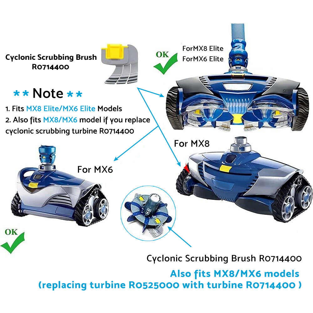 Activ Brush Scrubber 2x Suitable for Zodiac MX6