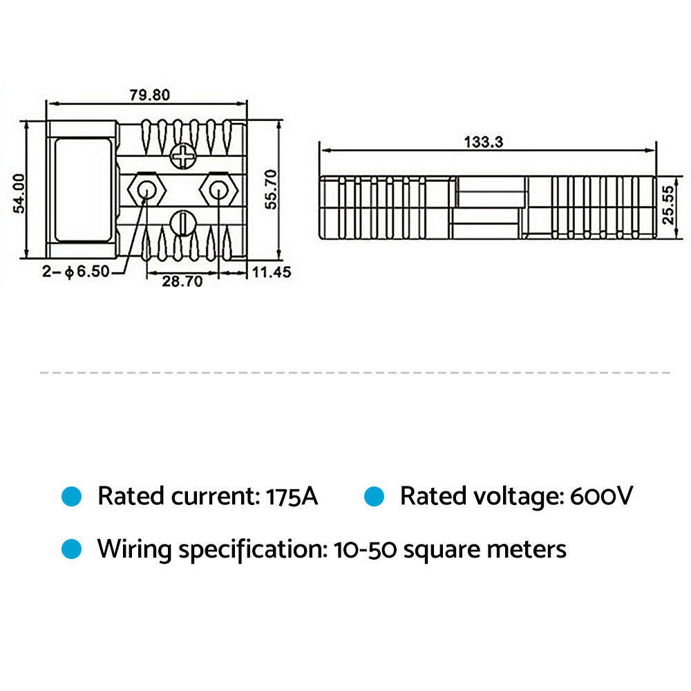 Anderson Style Plug 175A AMP Suitable For Truck Solar Connector 12V 24V Caravan.