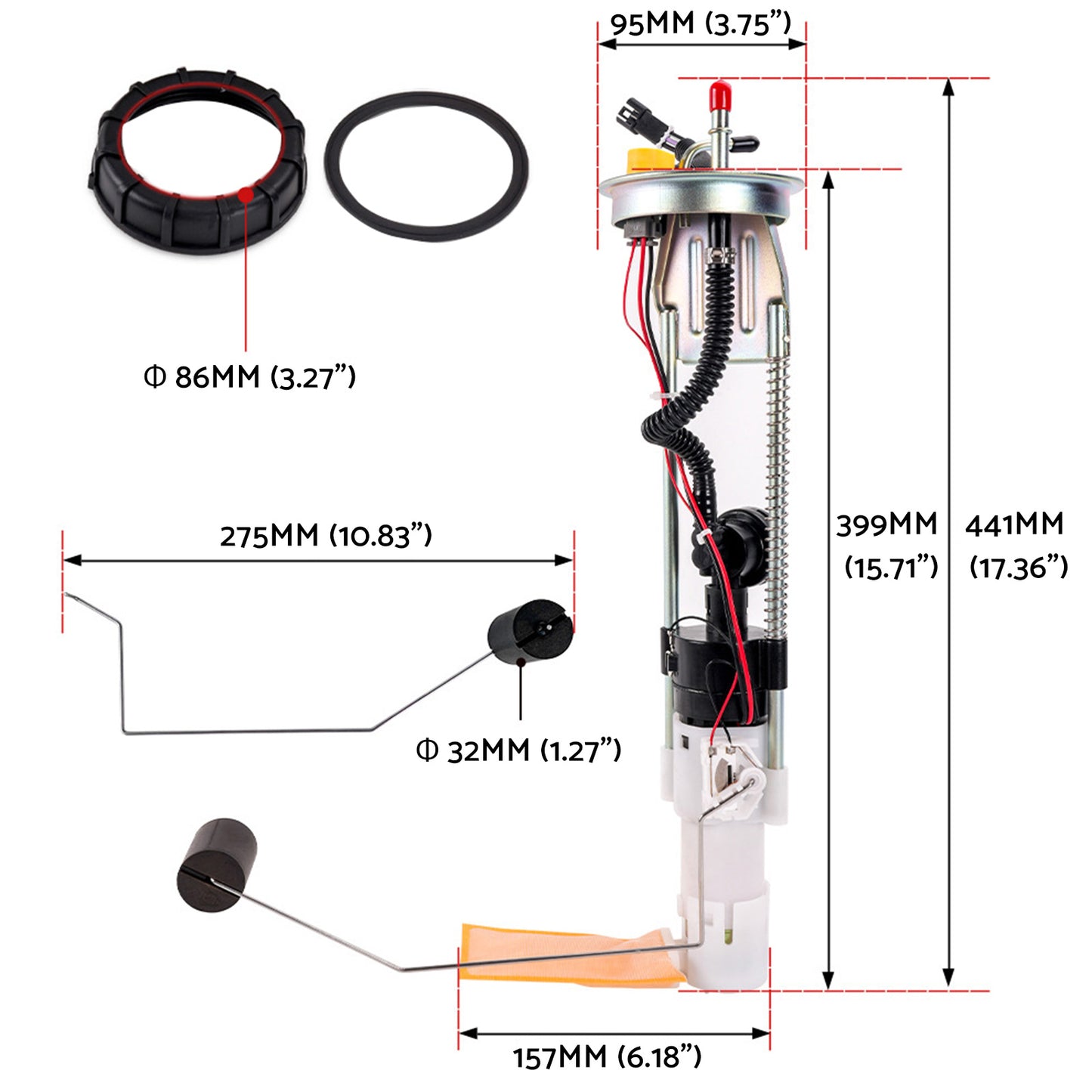 Fuel Pump Assembly & Sender Suitable For Polaris Ranger 500/700/800 2008-2013 2204306