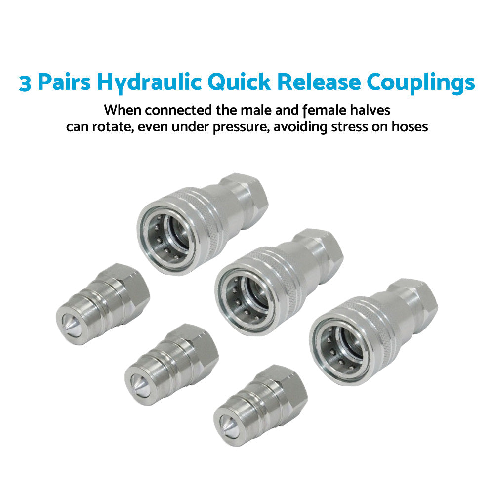 3 Sets 1 or 2 Inch BSP Hydraulic ISO Poppet Quick Release Couplings Suitable For Tractor