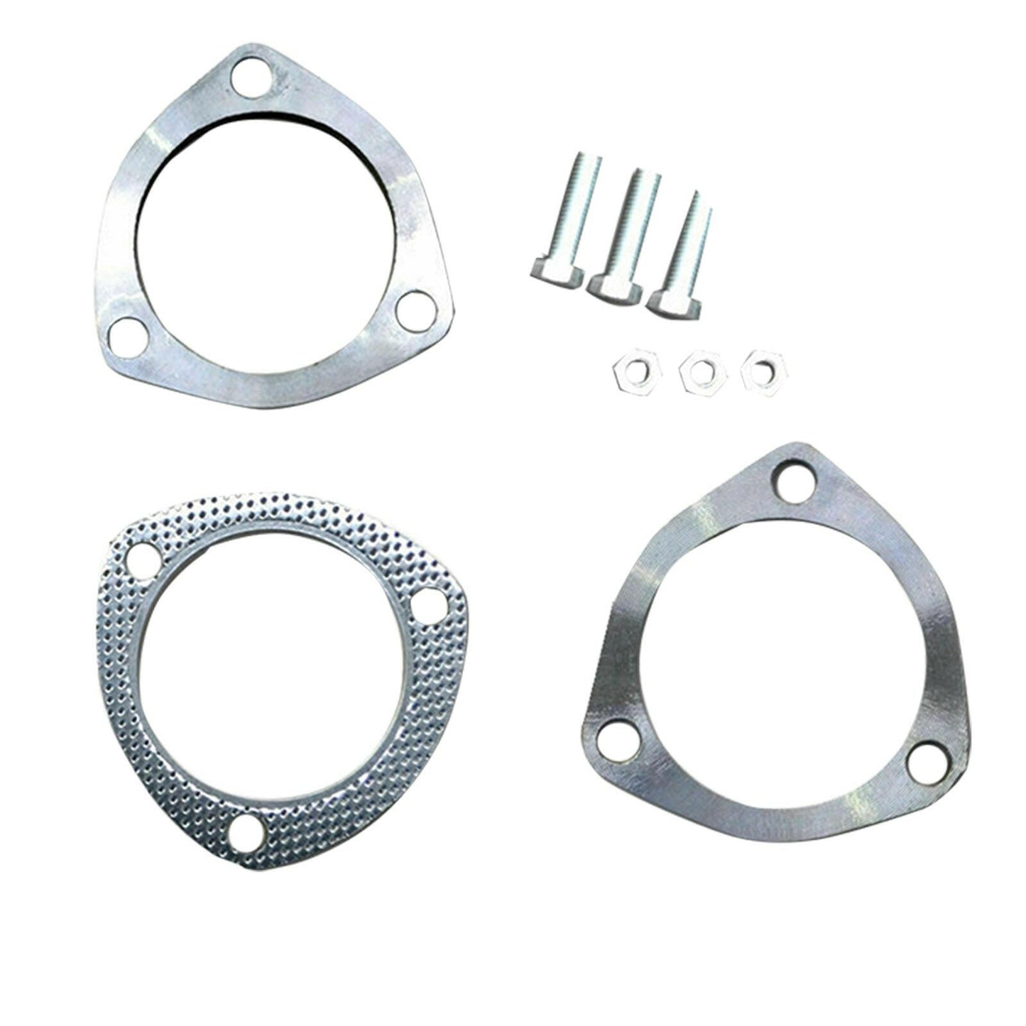 Universal Exhaust Flange Plate Set Stainless Steel 76mm 3" 111mm 9mm.
