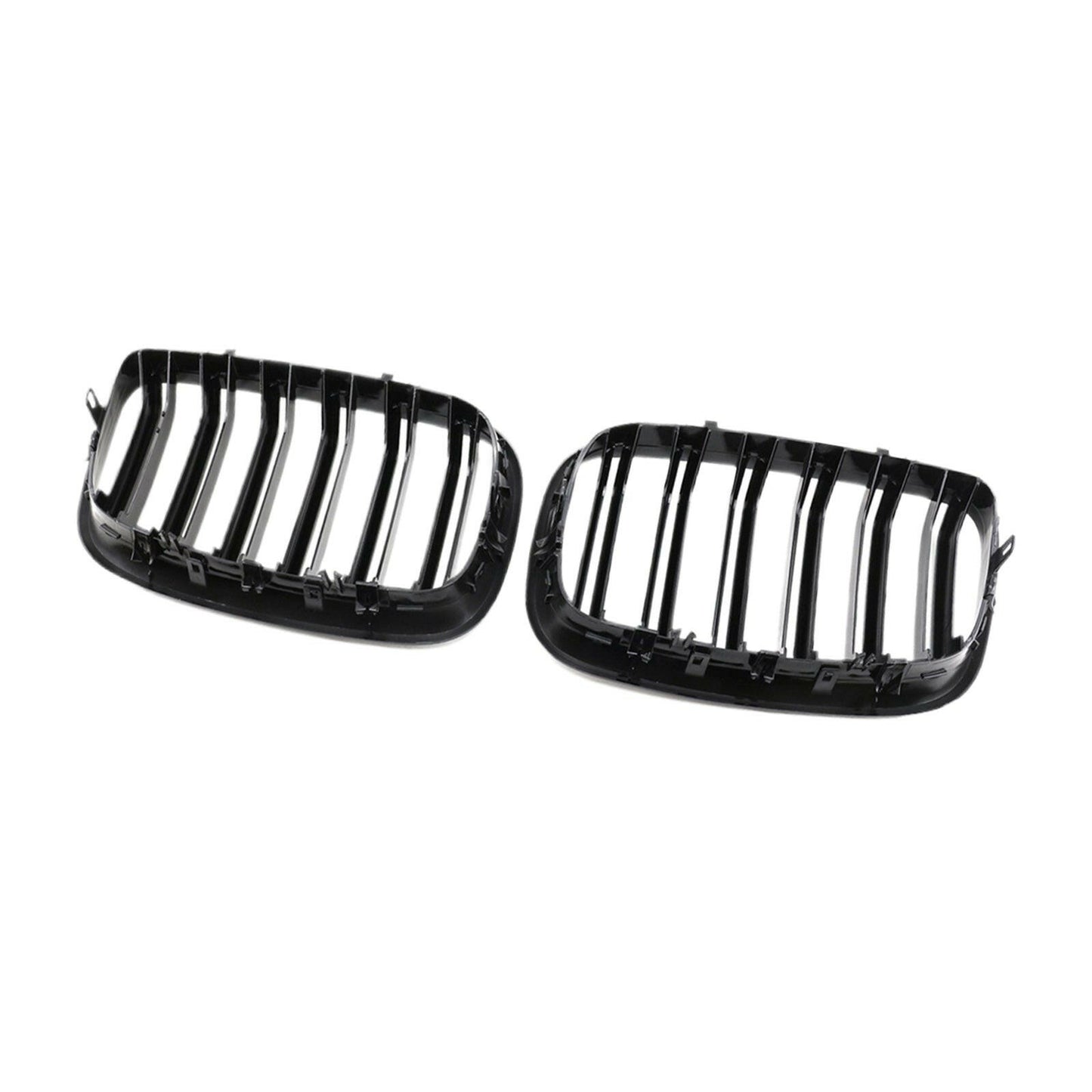 2x Front Grill Grille Gloss Black Suitable For BMW E70 X5 / E71 X6 2007-2013.