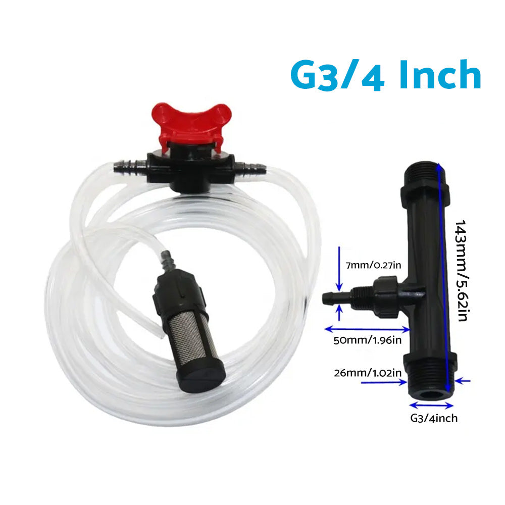 Irrigation Venturi Fertilizer Injector Kit 1/2 & 3/4 Water Tube Switch Filter Suitable For Garden Systems.