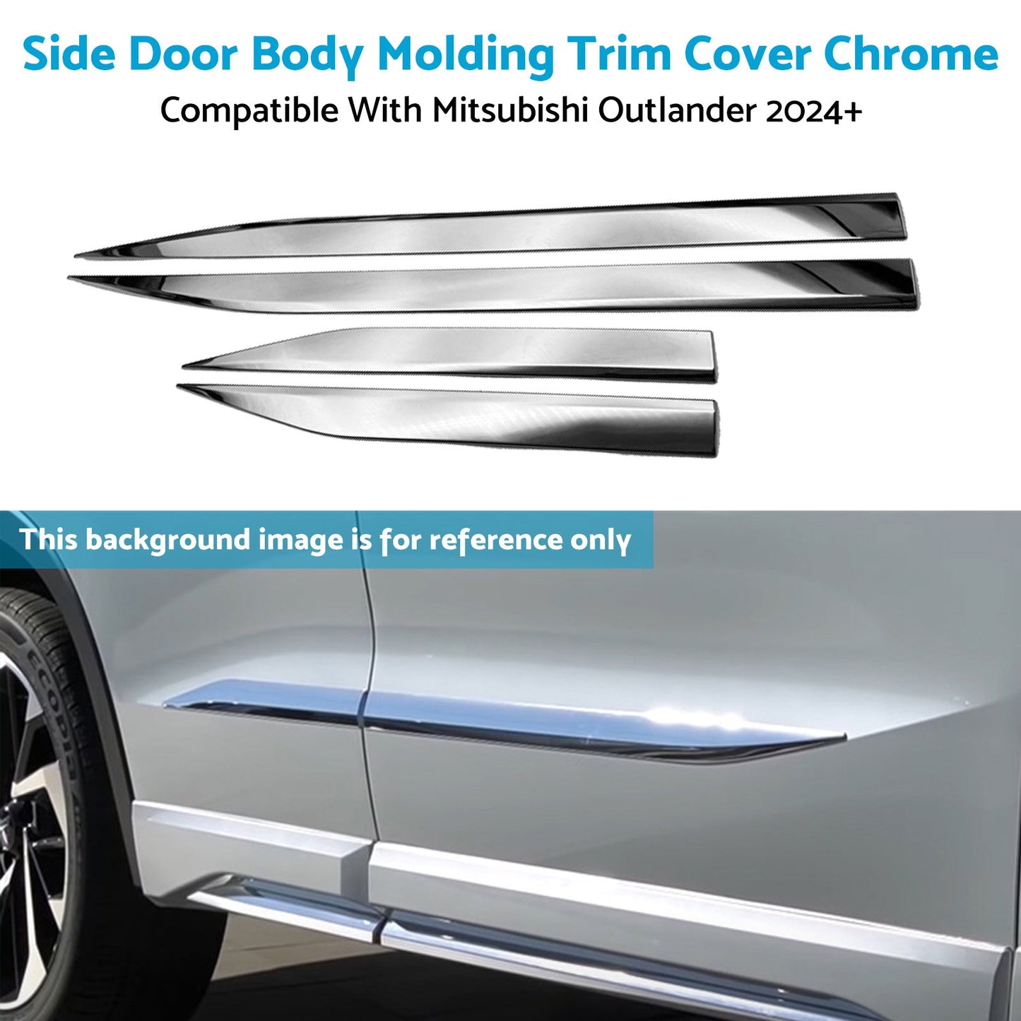 Side Door Body Molding Trim Cover Chrome Suitable For Mitsubishi Outlander 2024+