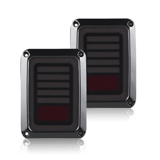 Smoked Black LED Tail Lights Rear Lamp Suitable For Jeep Wrangler JK 2007-2017