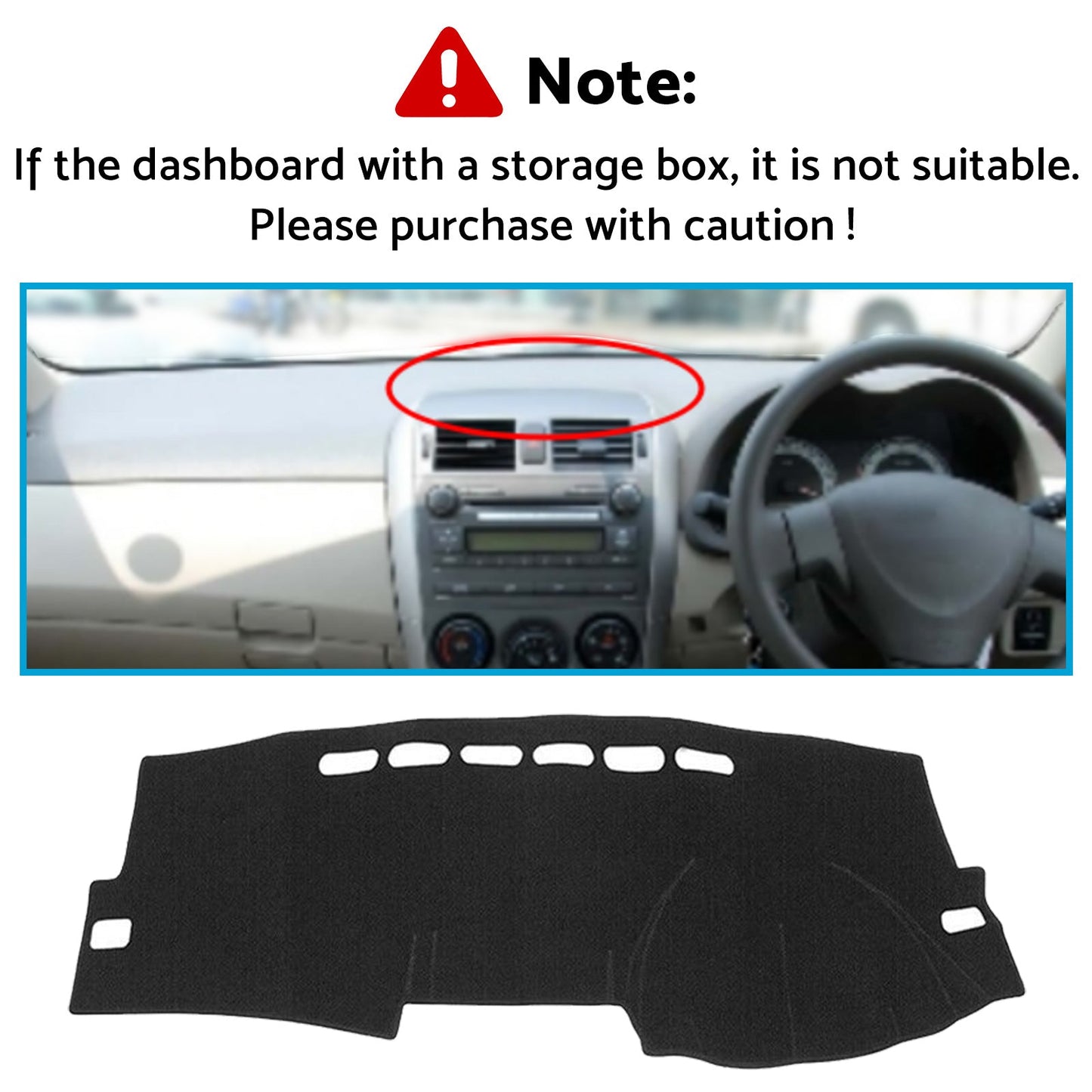 Dash Mat Suitable for Toyota Corolla ZZE122