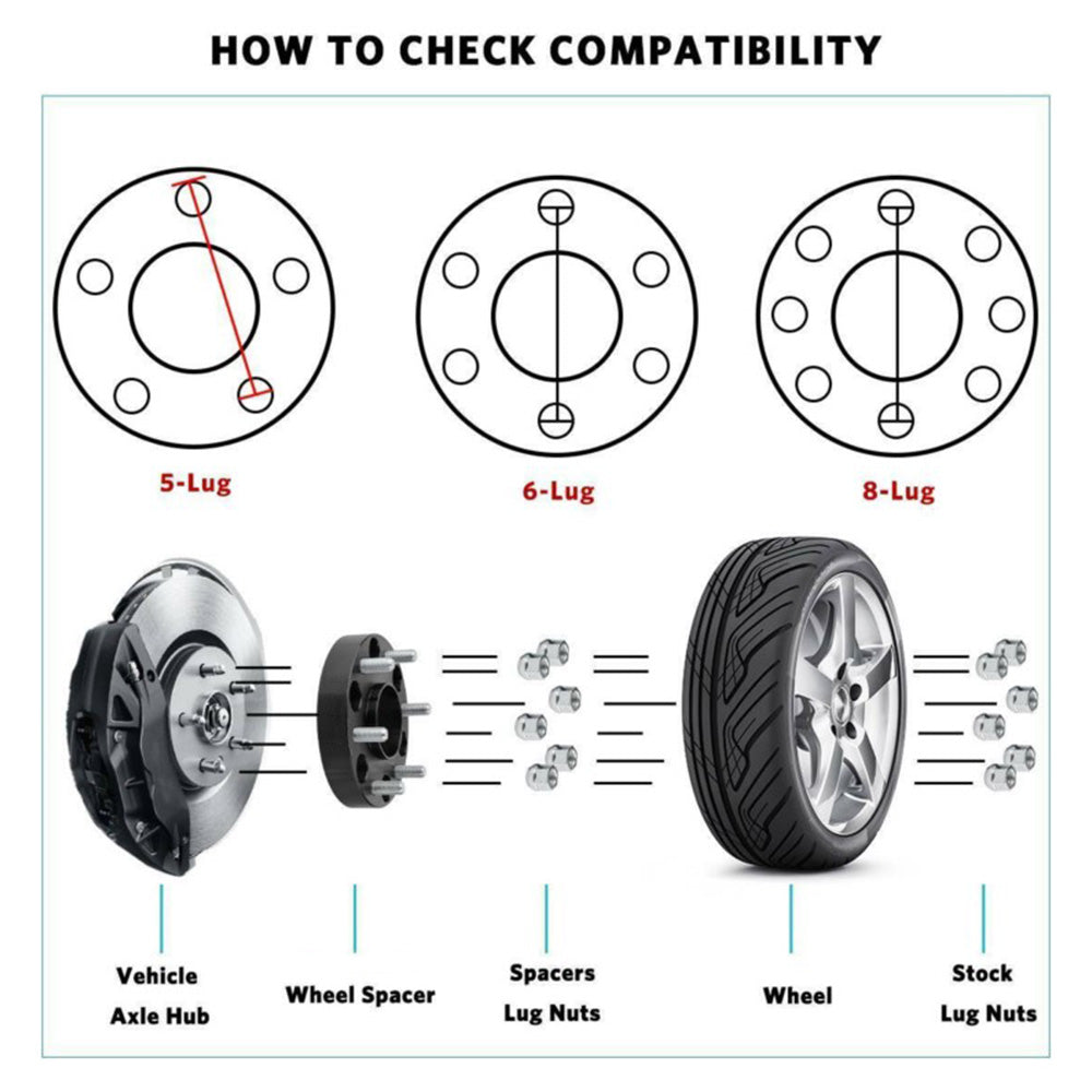 15mm Bolt-On Wheel Spacers 5x114.3 70.5mm Suitable For Ford Falcon & Mustang 1994-2014