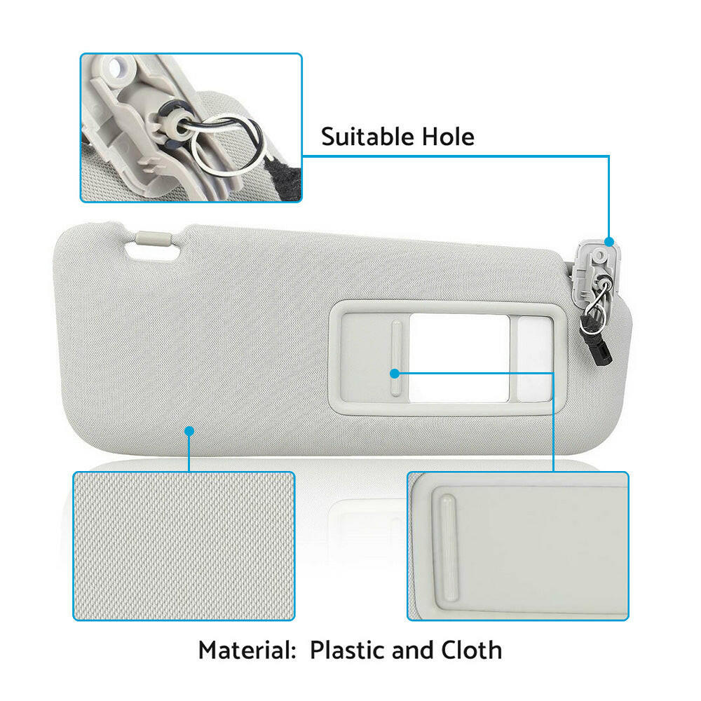 Right Side Sun Visor Sunshade With Mirror Grey Suitable For Mazda CX-9 2010–2015.