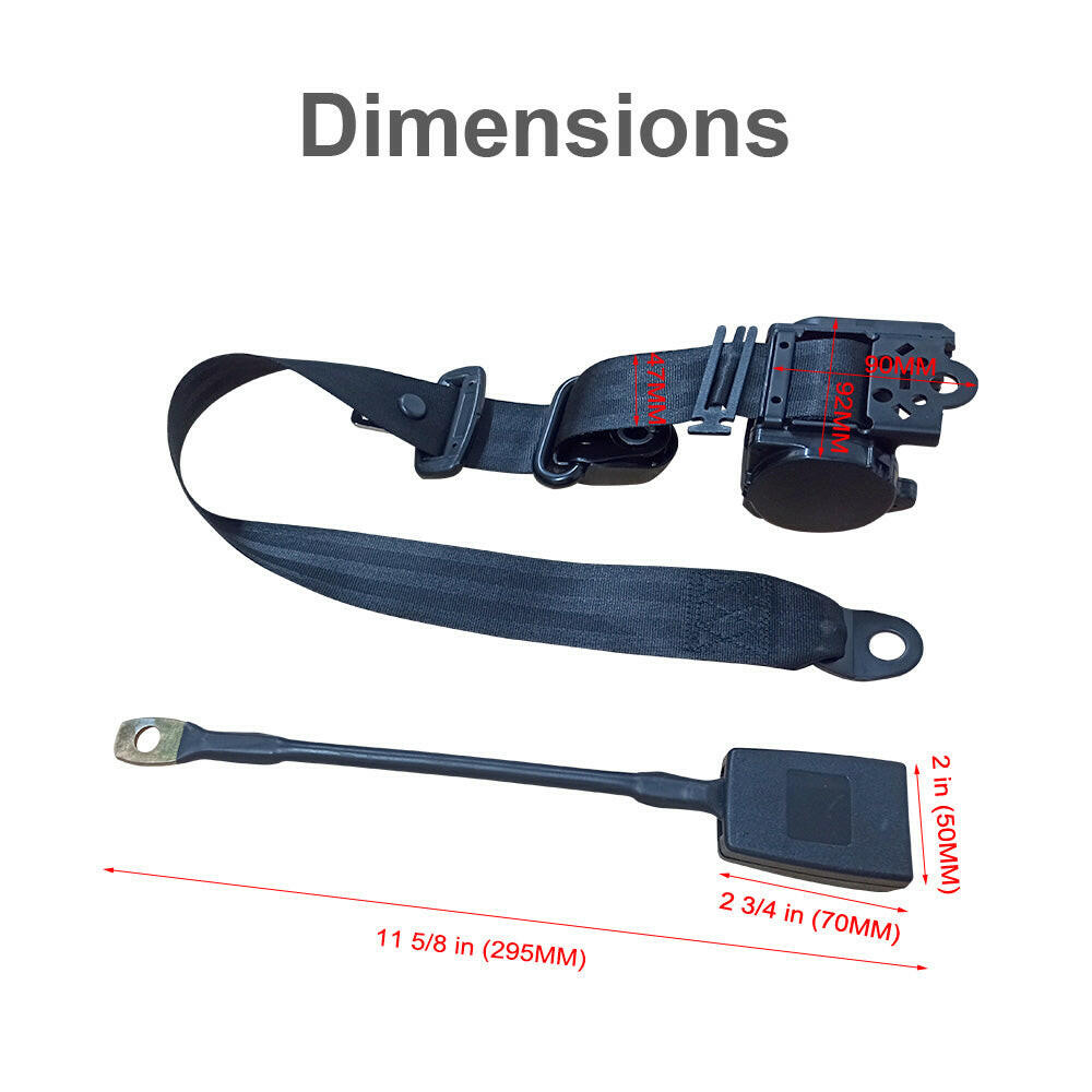 Universal 1 Set 3M 3 Point Retractable Safety Seat Belt Suitable For Truck Strap.