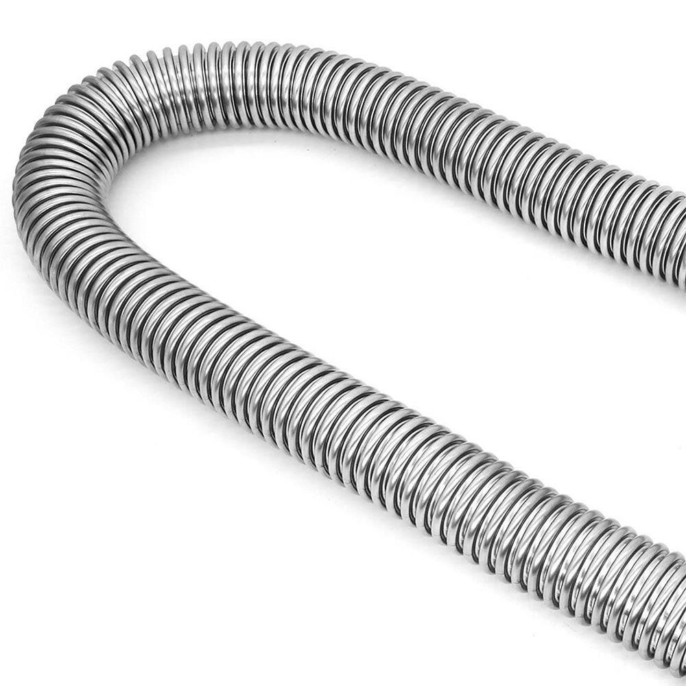 48inch Flexible Stainless Steel Radiator Hose Kit With Chrome Caps Suitable For Car Polished.