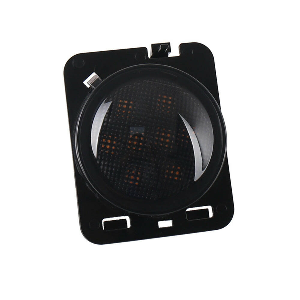 2x Front LED Side Marker Light Smoke Suitable For Jeep Wrangler JK 2007-2018.