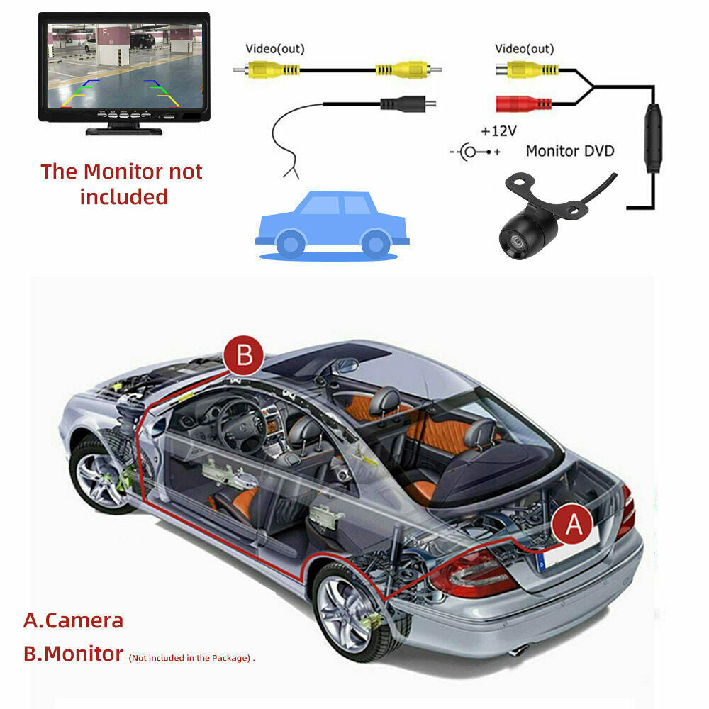 170 Angle Car Reverse Camera Waterproof Rear View Backup Parking With IR Night Vision.
