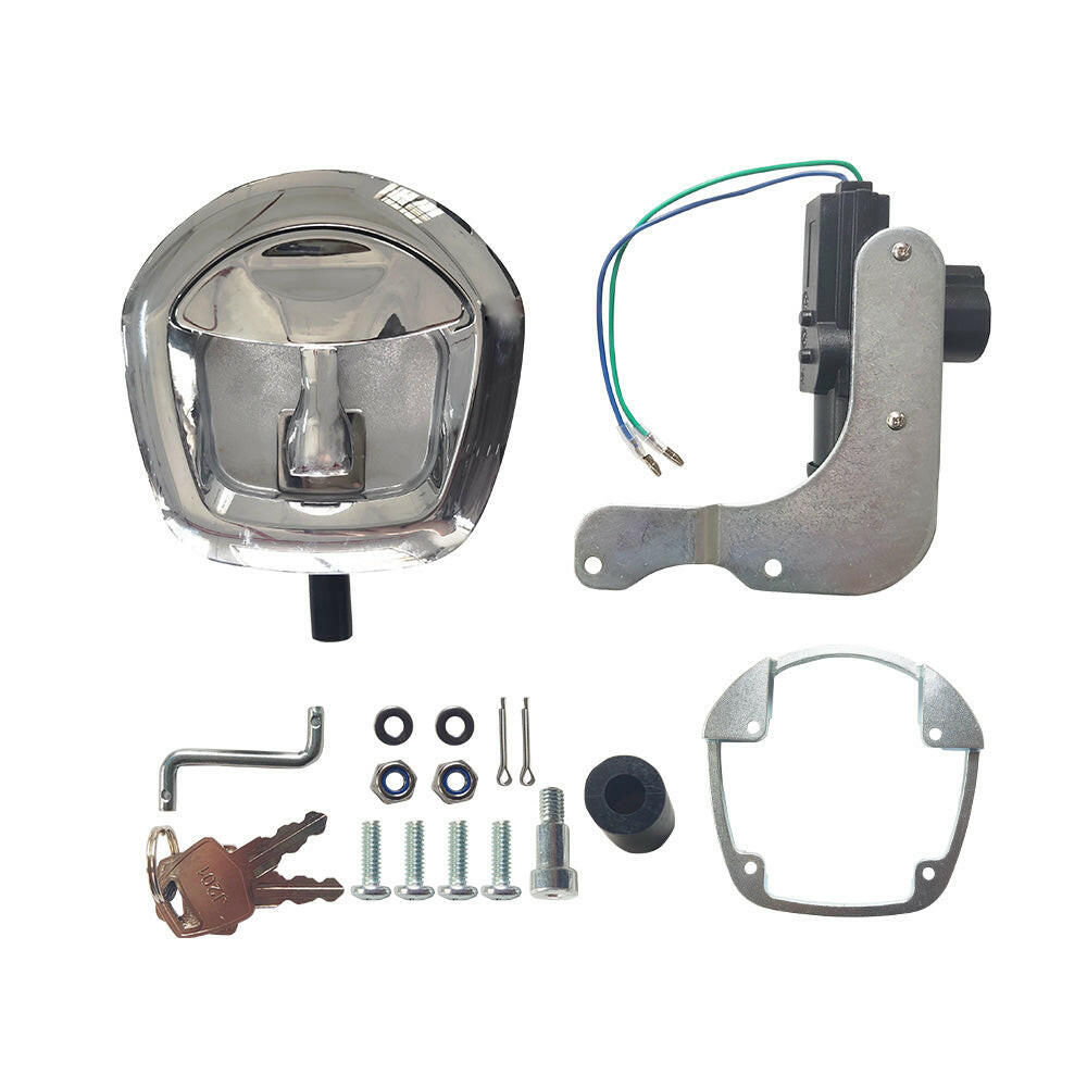 Chrome Power Operated Whale Tail T Handle 12V Folding Lock Suitable For Trailer Canopy.