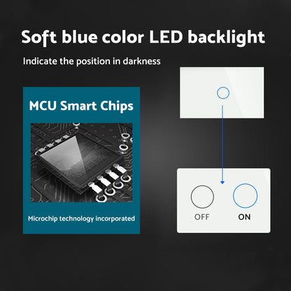 1Piece 1/2/3 Gang Touch Wall Light Switch Suitable for Home Office Hotel