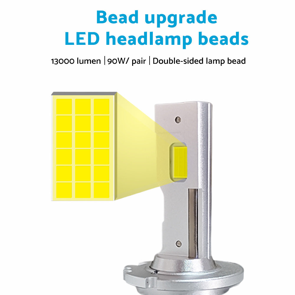 2PCS D4S LED Headlight Bulb Replace HID Xenon White 90W 6000K Conversion Kit.