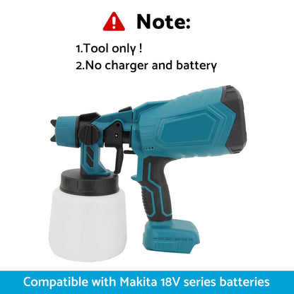 Electric Cordless Spray Gun Suitable For Makita Battery Paint Airless Sprayer