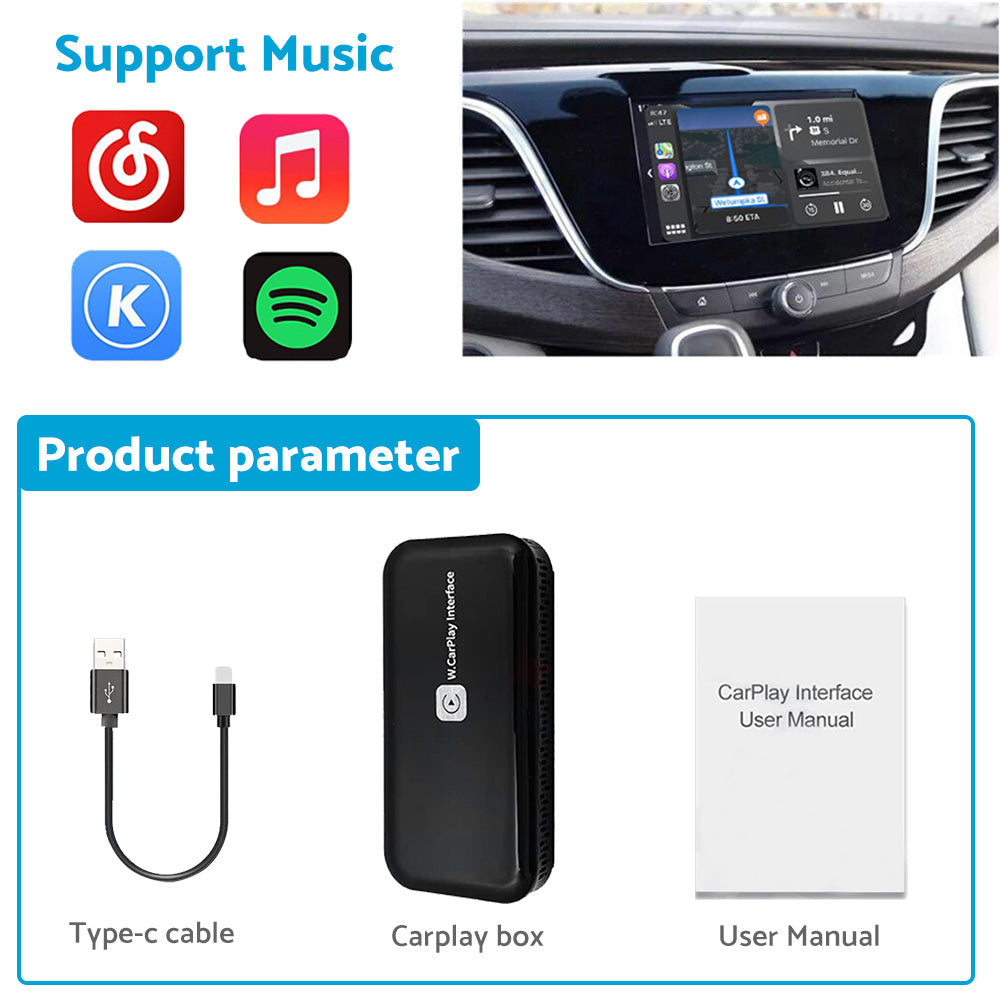 Smart 5G Wifi Carplay Dongle Wired to Wireless Car play USB Adapter Mirror link.