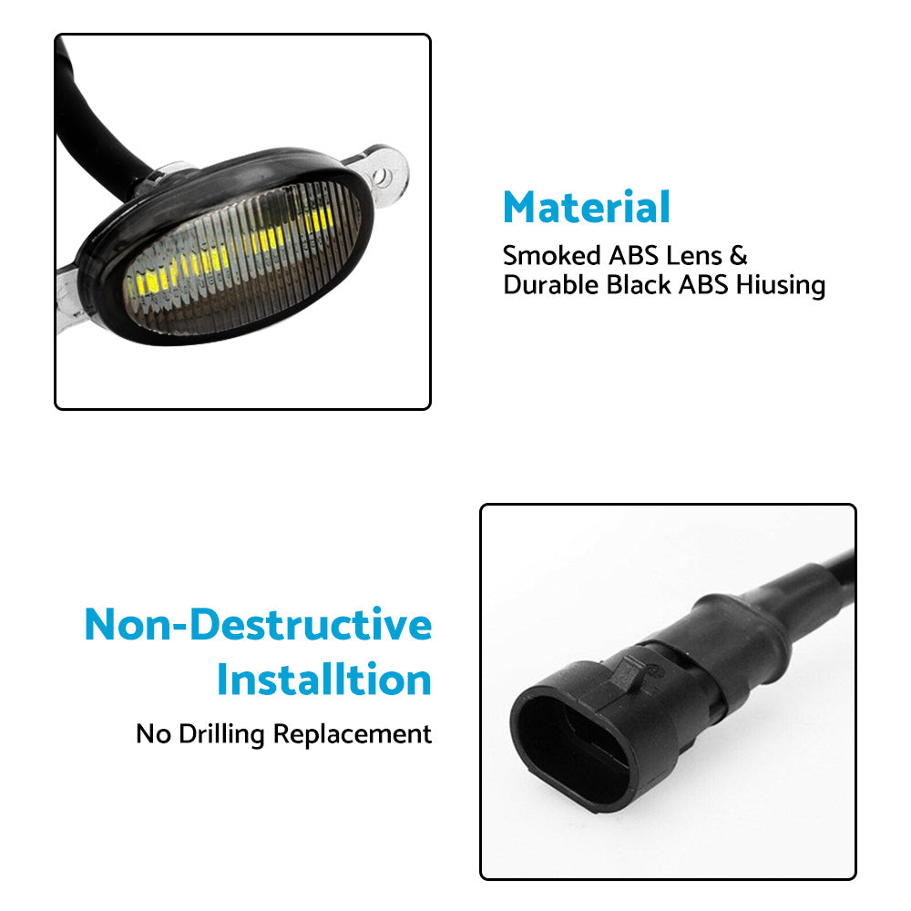 Front Grille Smoked Lens White LED Running Light Suitable For Raptor Style Grill 4x.