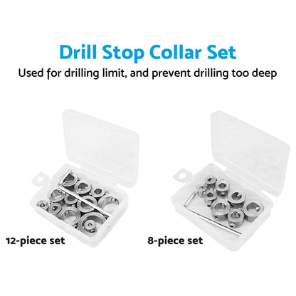 Drill Stop Collar Set 3mm-16mm Drilling Bit Depth Stopper Ring Suitable For Woodworking.