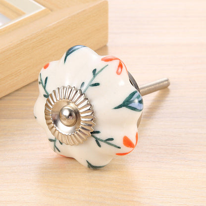 6 Pcs Cupboard Door Knobs Handles Drawer Pull Vintage Ceramic Knob Shabby Chic.
