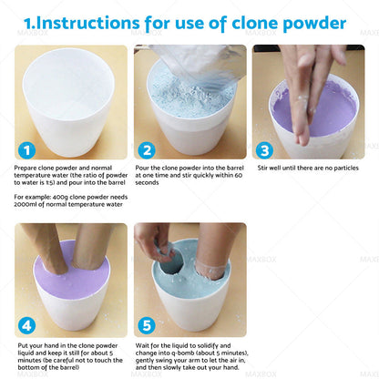 3D KEEPSAKE HANDS DIY CASTING KIT ART 1400G White Clone Model Powder for Adults.
