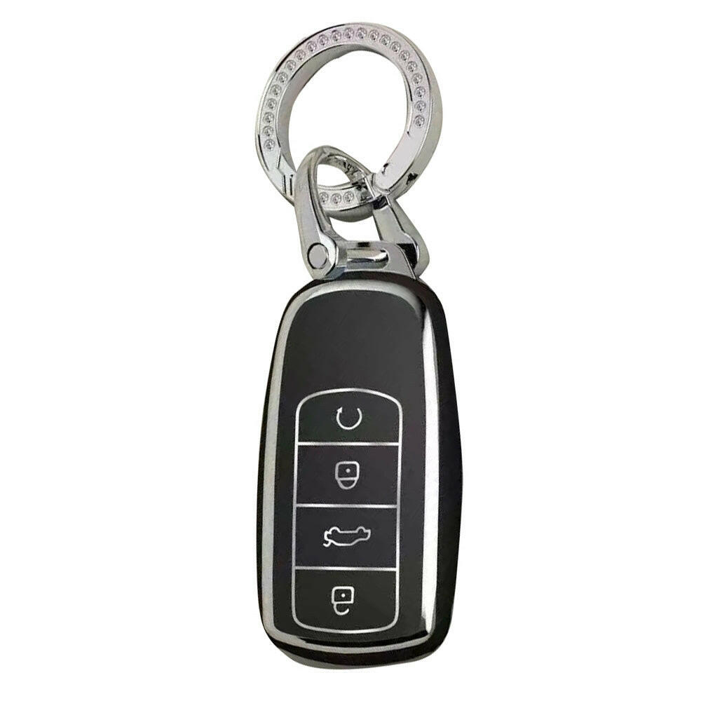 Remote Key Fob Case Cover Black & Silver TPU Suitable For Chery Omoda 5 2022-2025.