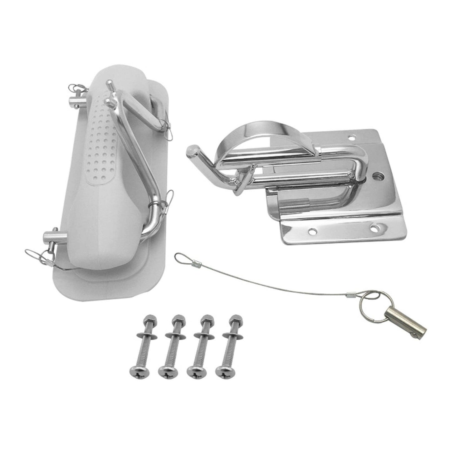 Boat Insta-Lock Snap Quick Davits Set Stainless Steel With Handle Pad.