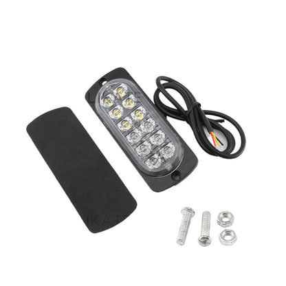 10x Amber & White LED Car Emergency Beacon Warning Strobe Lights Flashing Hazard