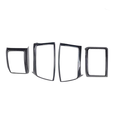 4x Carbon Fiber Color Air Outlet Frame Cover Trim Suitable For Ford Ranger 2015-2022