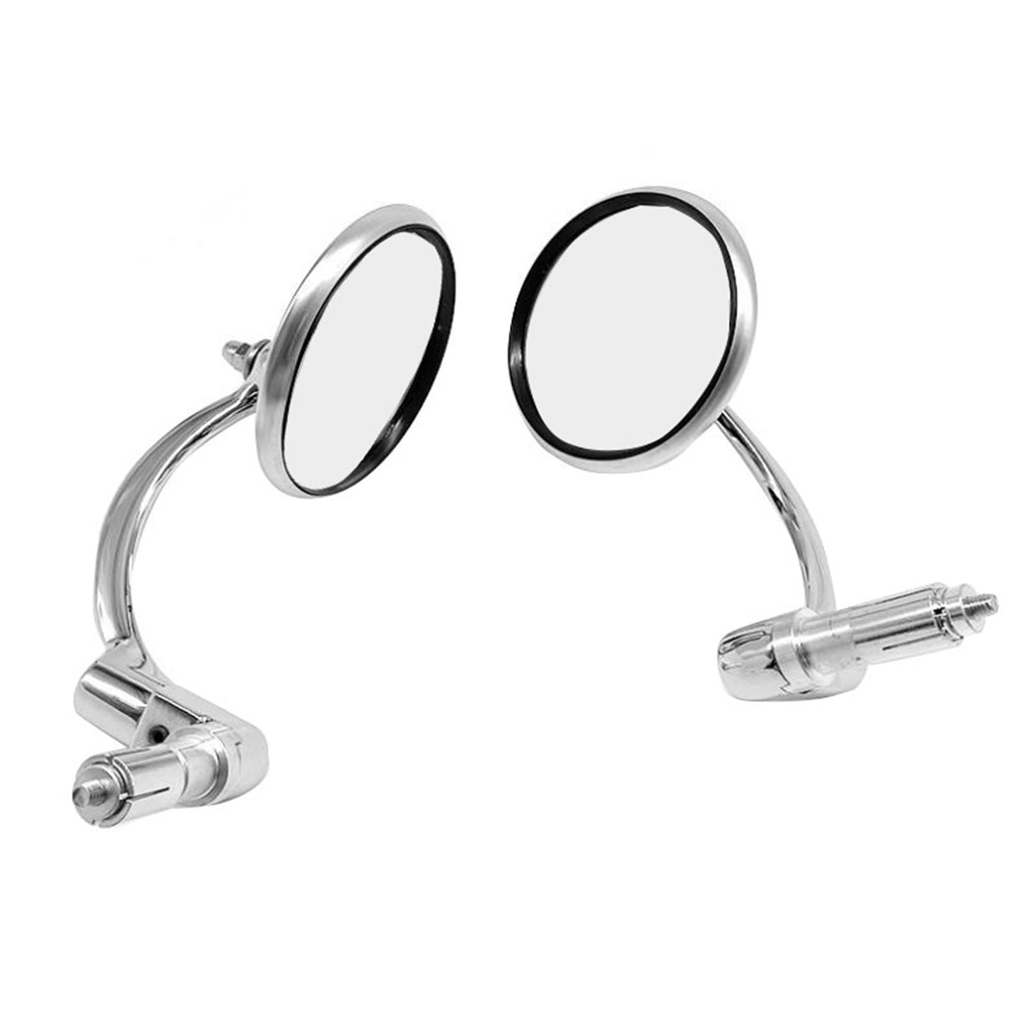 Chrome Round Rearview Bar End Mirror Suitable For Motorcycle / Chopper / Racer
