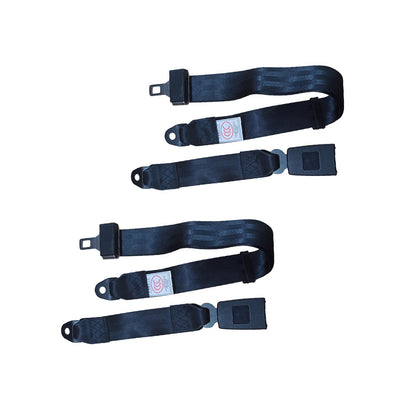 2x 2-Point Retractable Adjustable Lap Sash Seat Belt Strap Suitable for Car Truc