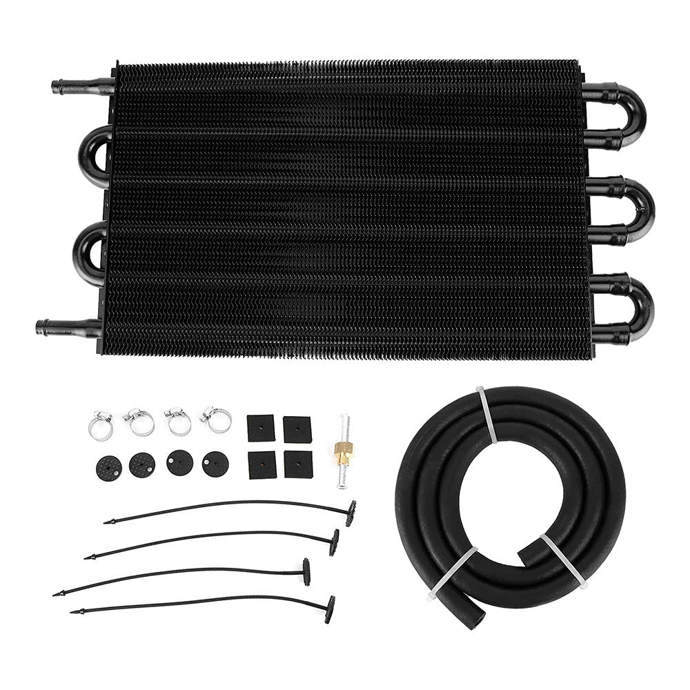 6 Row 6 AN Transmission Oil Cooler Auto Manual Radiator Converter Kit Universal.