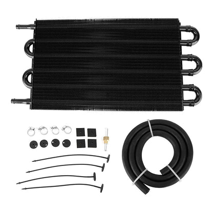 6 Row 6 AN Transmission Oil Cooler Auto Manual Radiator Converter Kit Universal.