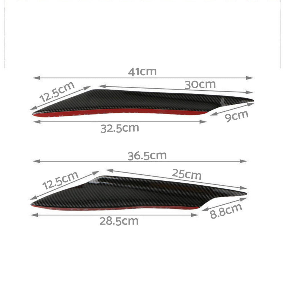 4x Carbon Fiber Bumper Fin Canard Splitter Diffuser Valence Spoiler Lip.