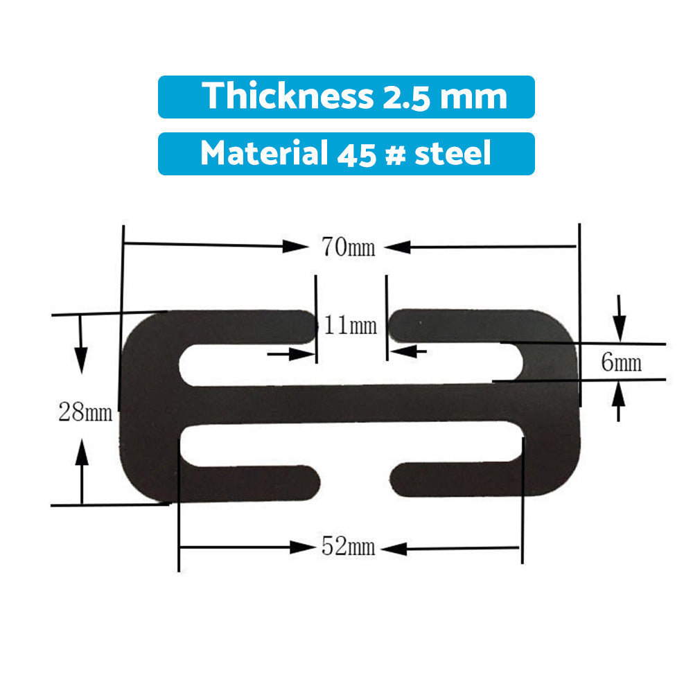 2x Locking Clip Metal Automotive Type Car Safety Seat Belt Steel Adjuster.