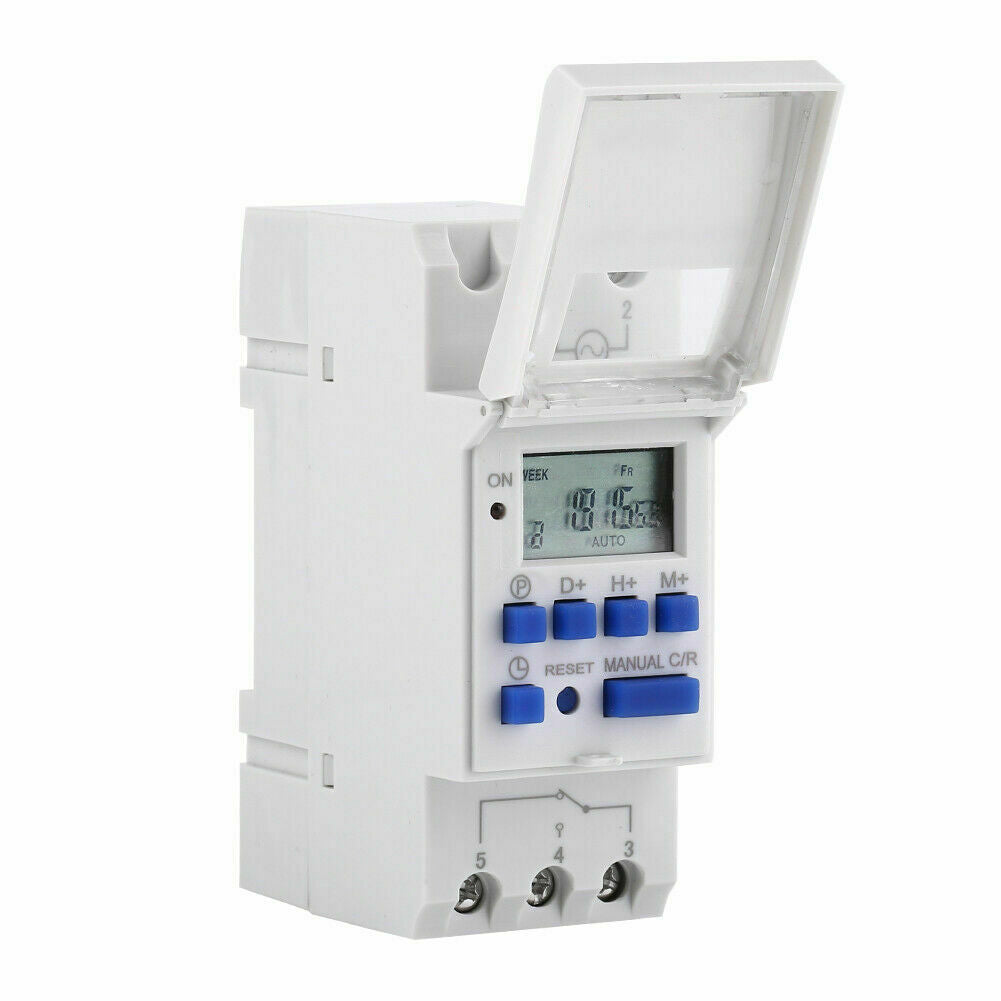 AU Local Digital LCD Power Programmable DIN Rail Timer Time Switch Relay AC 220V.