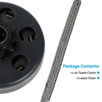 Centrifugal Clutch 3 or 4 Inch Bore 10 Tooth With 420 Chain Suitable For Go-Kart 6.5HP