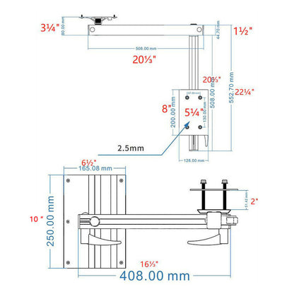 Adjustable Swivel Foldable RV Table Leg Suitable For Marine Use Aluminum Alloy