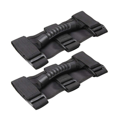 2x Off-Road Roll Grab Bar Handles Suitable For Jeep Wrangler JT / JL / JK / TJ Black