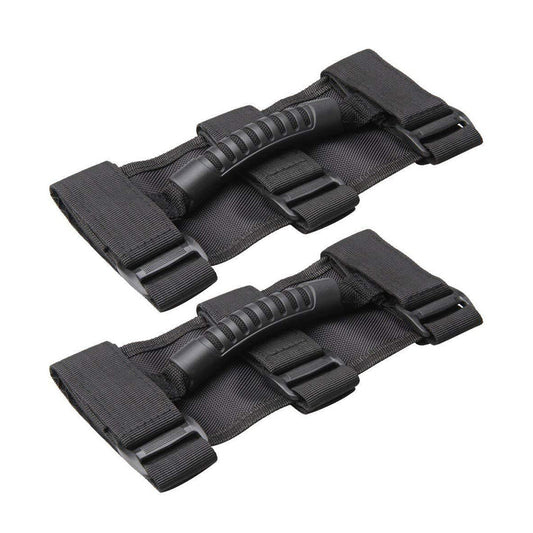 2x Off-Road Roll Grab Bar Handles Suitable For Jeep Wrangler JT / JL / JK / TJ Black