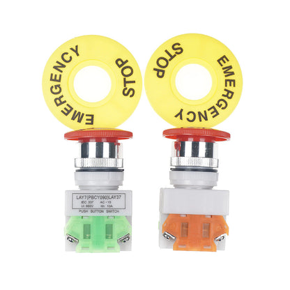 Emergency Stop Push Button Switch 2x Red Mushroom Suitable For Industrial or Automotive Use