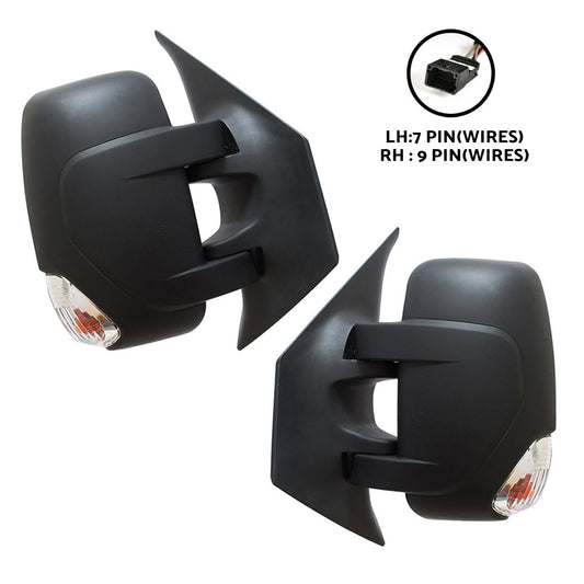 Pair Door Mirrors Electric w/ Indicator Suitable for Renault Master X62