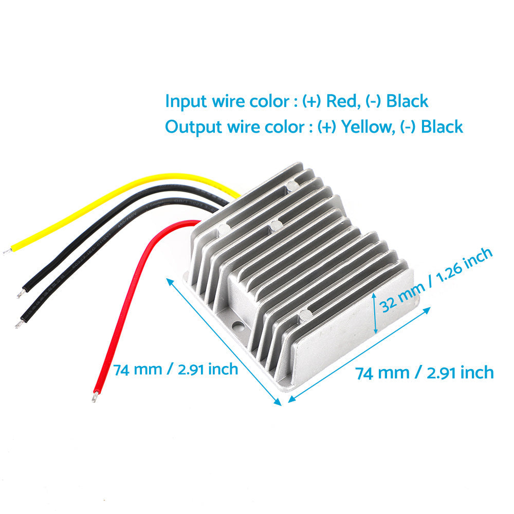 DC or DC Power Supply Converter Regulator 12V Step Up to 13.8V 18A 248W Waterproof.